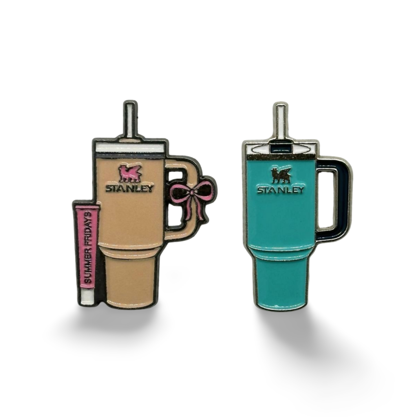 Beige Stanley Cup Lipstick Metal Sticker