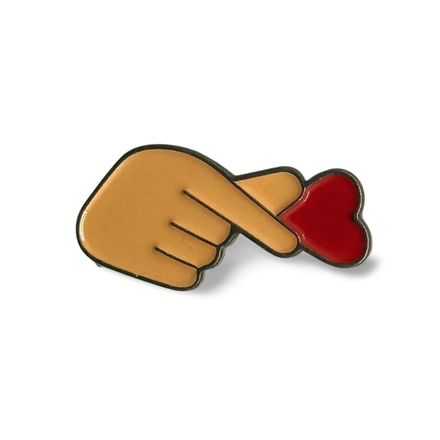 Red Finger Heart Metal Sticker
