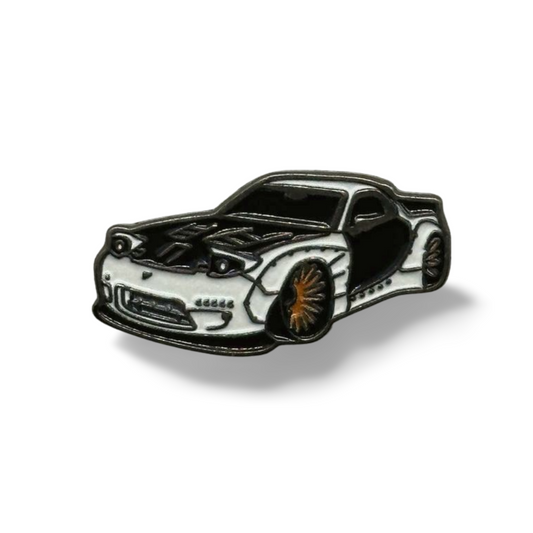 White Mazda RX-7 Metal Sticker