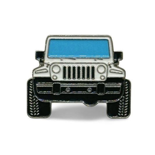 White Jeep Metal Sticker