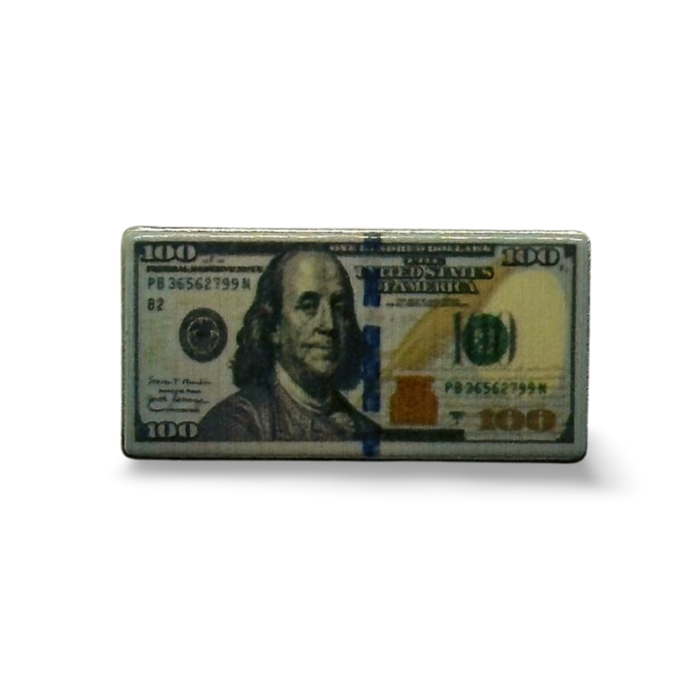 100 Dollars Benjamin Franklin Metal Sticker
