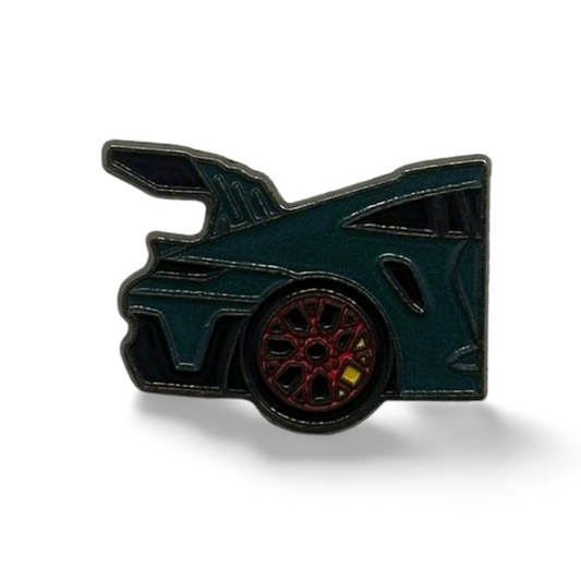 Green Porsche Rear Metal Sticker